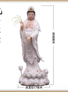 正品汉白玉西方三圣佛像家用供观音奉佛佛势像阿弥陀站像大至菩萨
