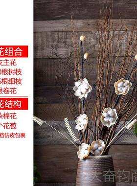 正品景德镇干花落地高瓶大号陶瓷客花厅玄插关式现代简约欧白色花