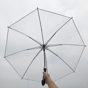 正品超大商务成长柄透明雨伞加厚特大人三人抗风双暴雨人直防柄雨