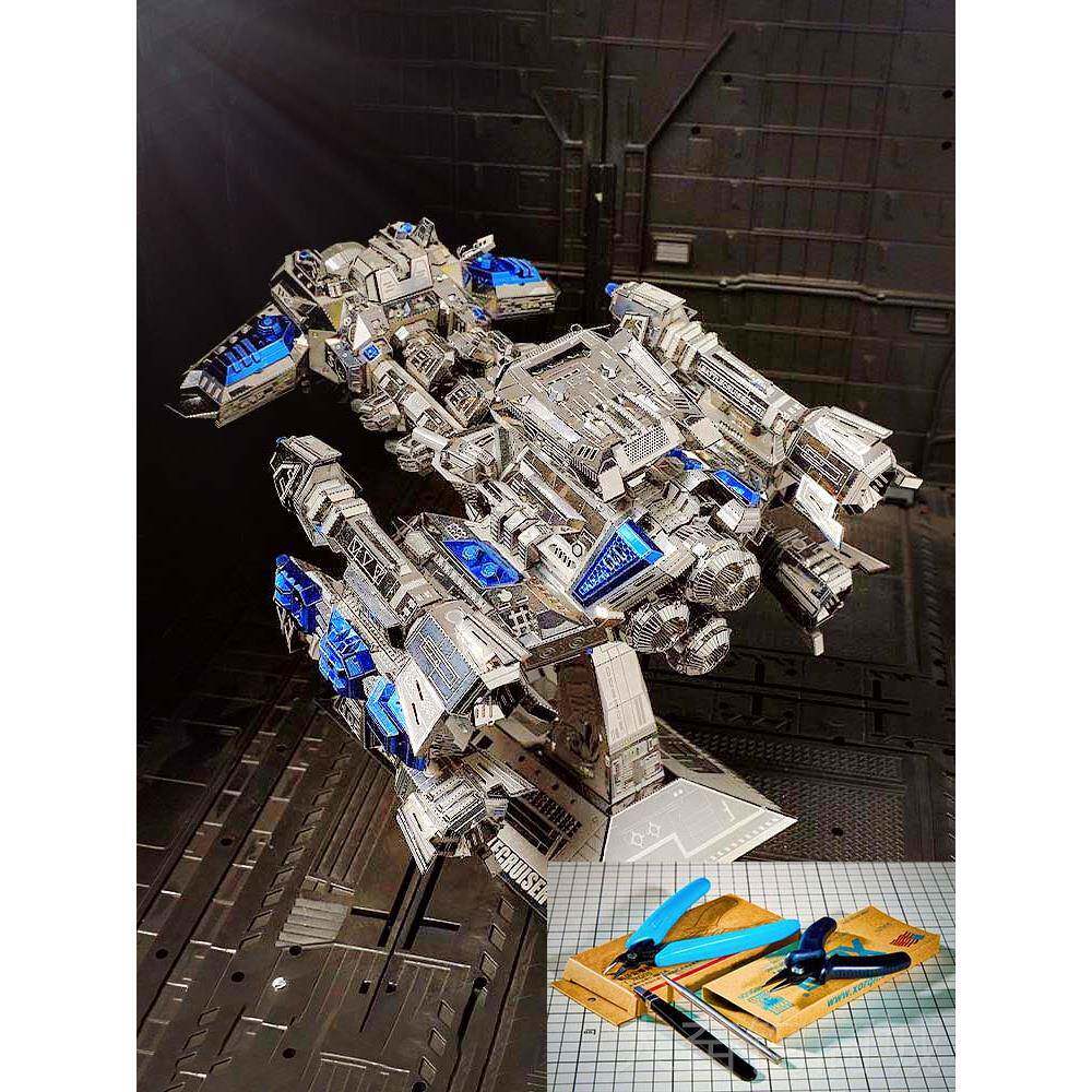 正品艺模正品铁艺3立体金属diy拼装模型 d星际族全大舰飞船机人甲