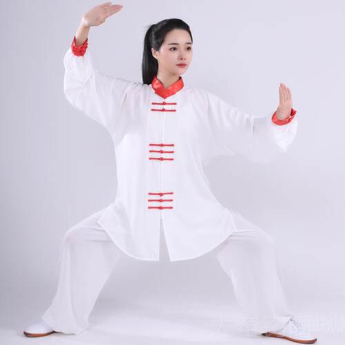 正品新款太极服女星光麻练功服男套术表演服中老年晨练团出体武演