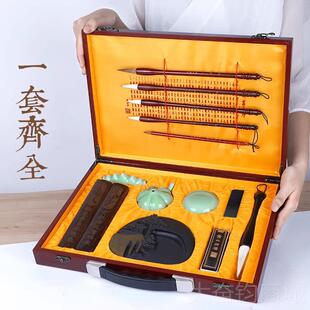 正品梅林笔庄用品礼盒文房房四宝套装笔文墨纸砚初学毛笔高学档专