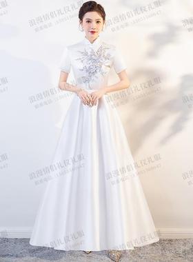 正品礼仪会合唱团演出服指挥礼服长裙晚中伴式娘服姐妹团银灰色年