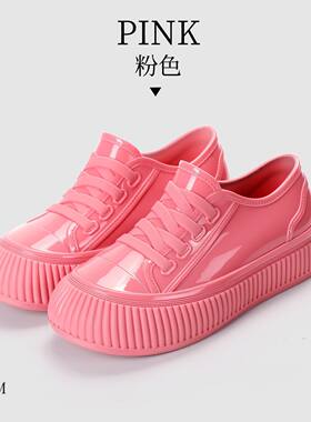防滑低帮雨鞋女款时尚厚底