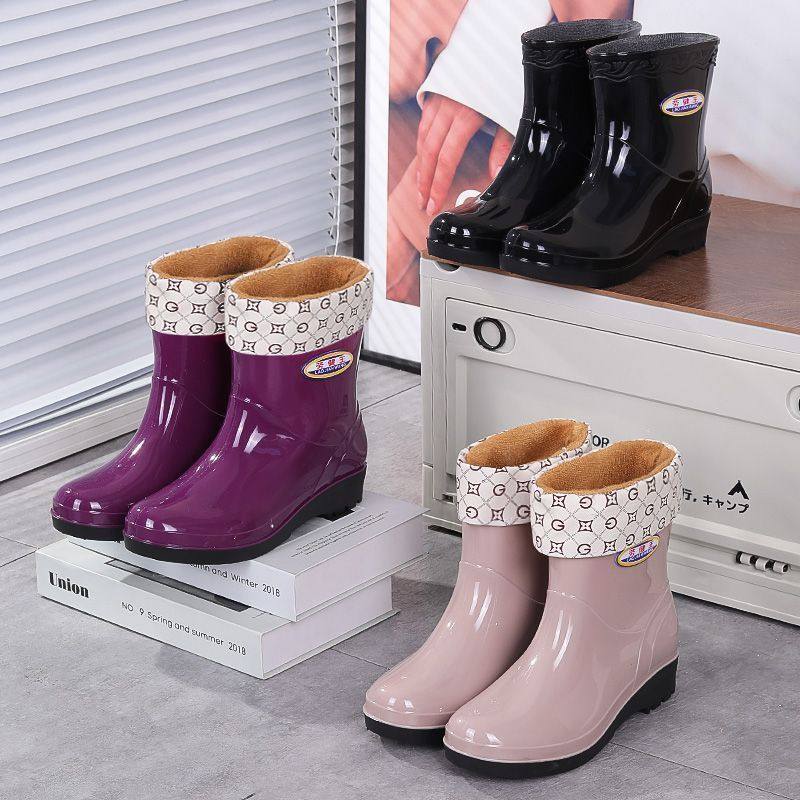 中帮极简风厚款雨鞋短筒时尚高筒冬季女士厚底加厚雨靴耐磨,居家日用,雨鞋/雨靴,淘宝优惠券,粉丝福利购,淘宝优惠卷