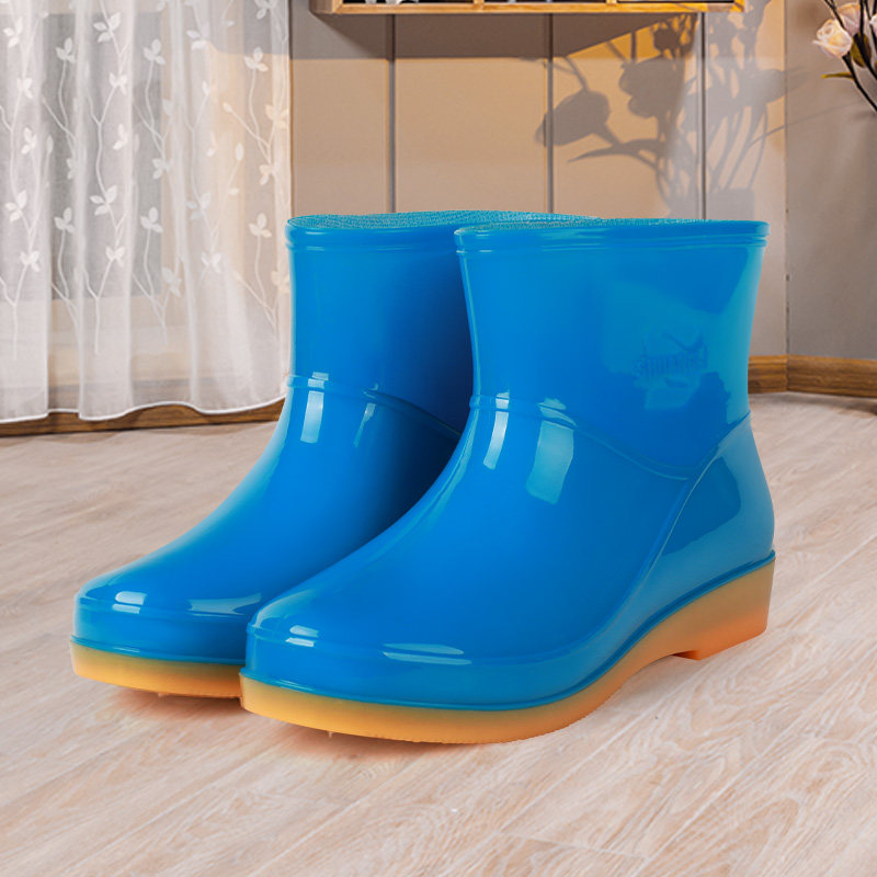 时尚雨鞋女潮流短筒水鞋四季外穿工作鞋韩版中筒防水防滑耐磨雨靴
