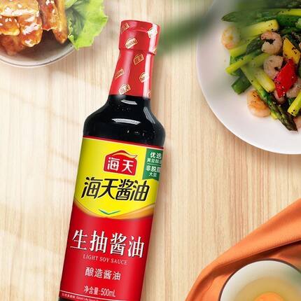海天生抽酱油500ml*12瓶整箱家用炒菜酿造酱油海天酱油