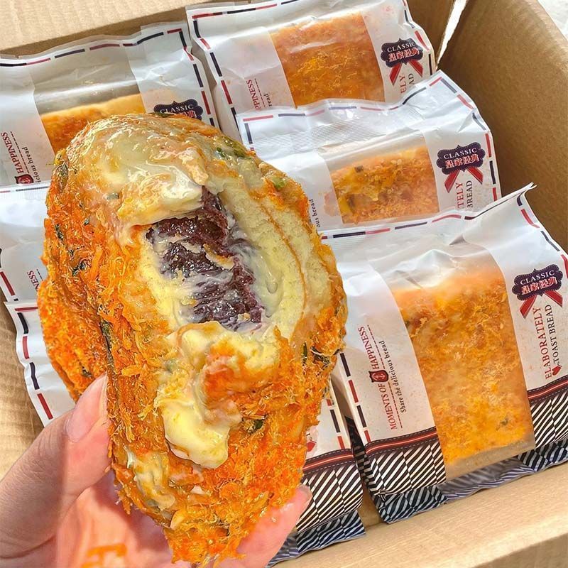 紫米香葱酥松卷麻薯卷爆