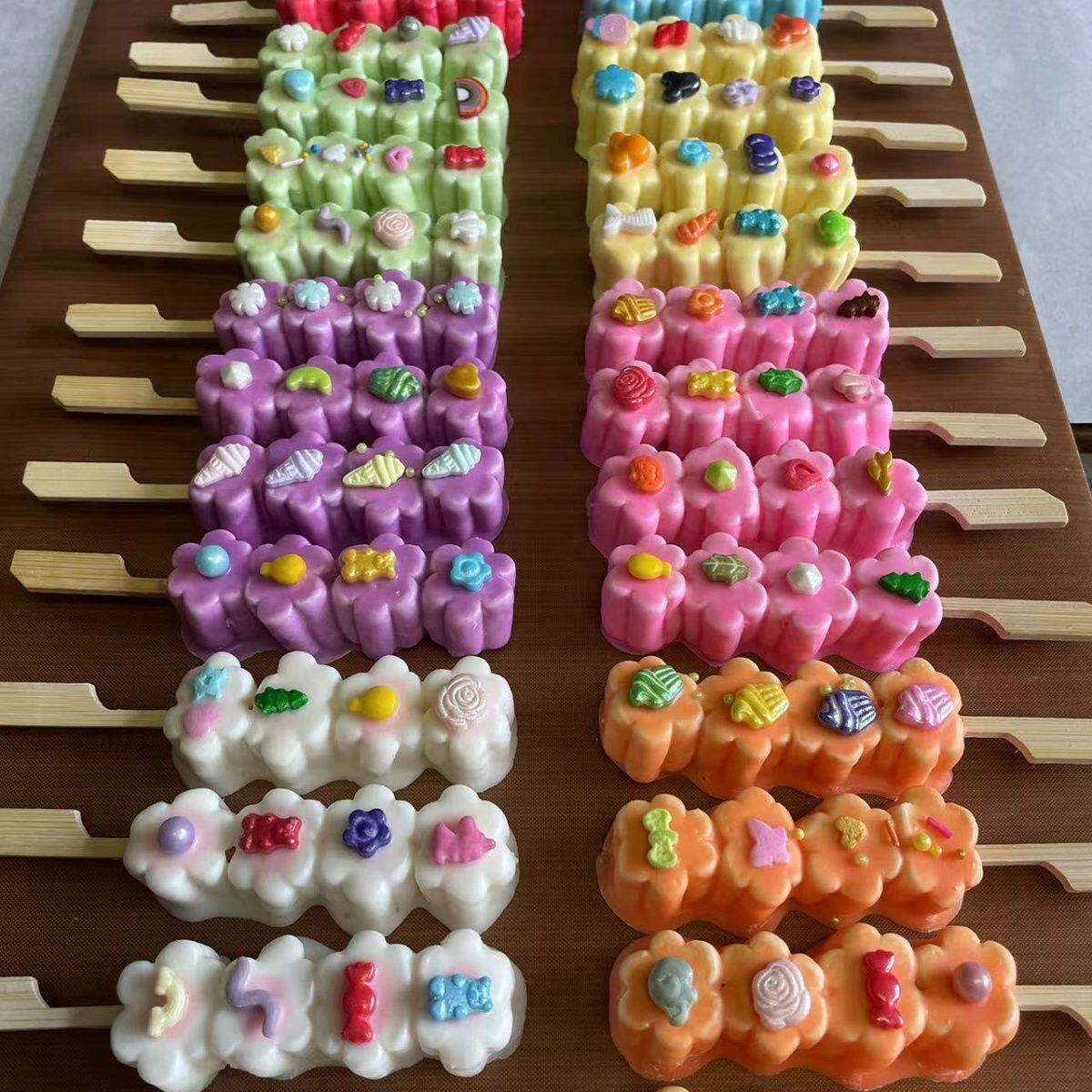樱花棉花糖.巧克力棒整箱可出196串八个八种颜色搭配适合夜市1