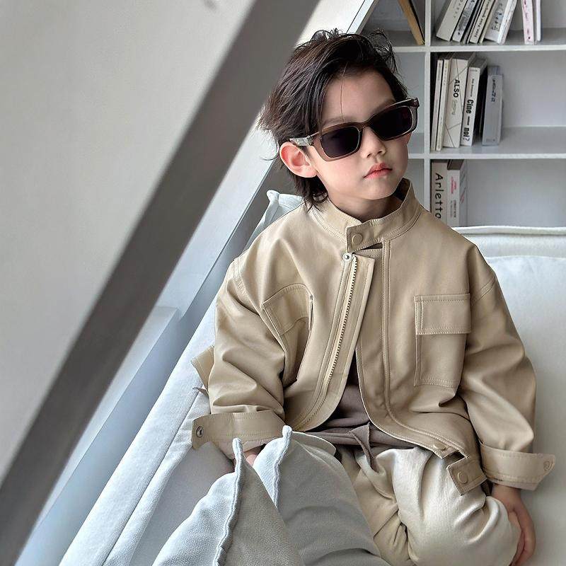 女童夹克男宝宝皮衣2026春秋装1-3岁男小童韩版外套儿童洋气童装