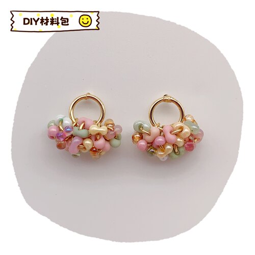 苜蓿花生豆耳饰•手工DIY•串珠材料包•含视频教程