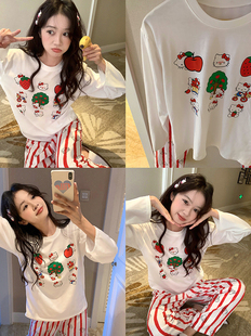 长裤 15款 卡通印花休闲凯蒂长袖 早秋少女心爆棚 家居服X 入