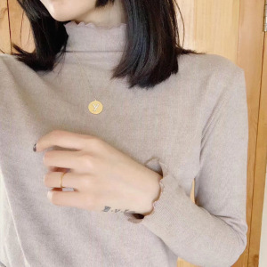 【任选2件】法式立领！12色加厚软糯德绒木耳边保暖奶油打底衫D