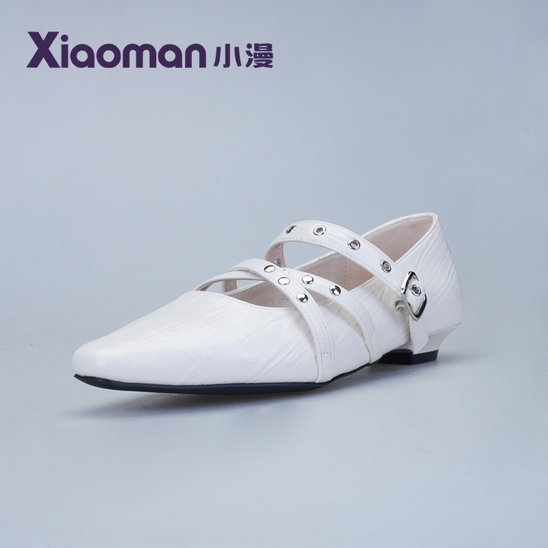 小漫单鞋女2026春季新款法式尖头平底皮面通勤百搭气质女单鞋潮,女鞋,玛丽珍鞋,淘宝优惠券,粉丝福利购,淘宝优惠卷
