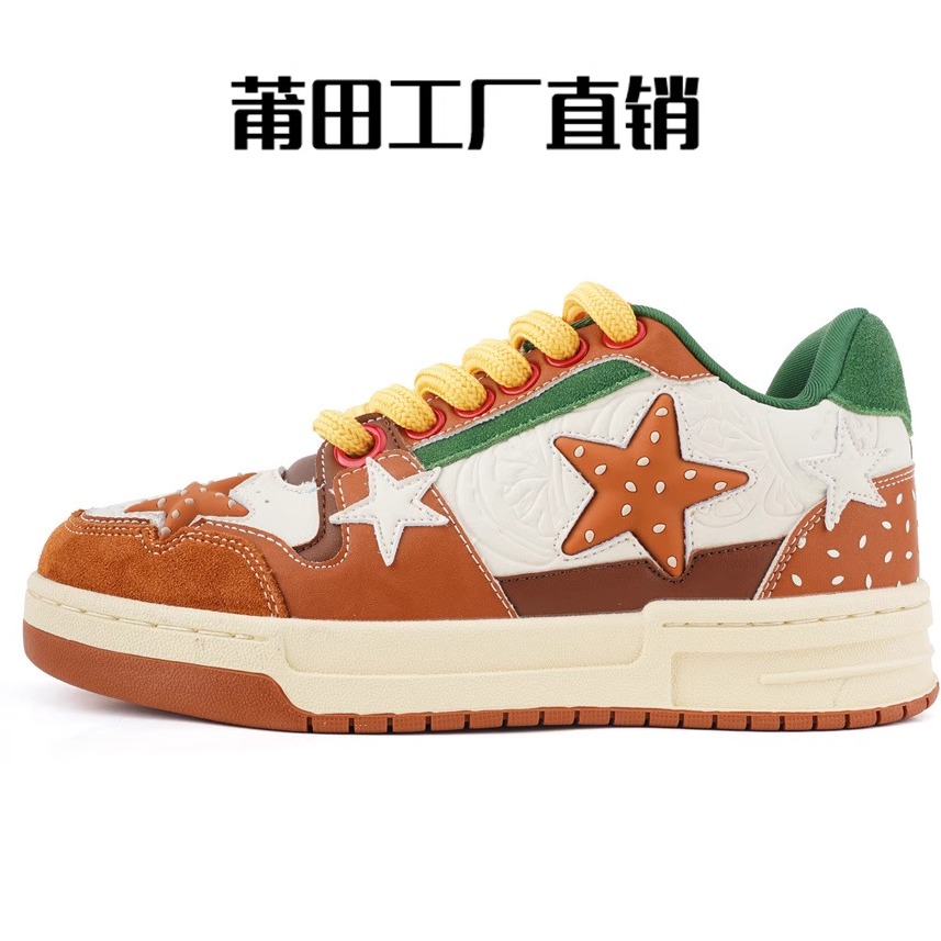 莆田鞋新款男鞋复古板鞋休闲小众运动鞋同款汉堡鞋国百搭男女鞋