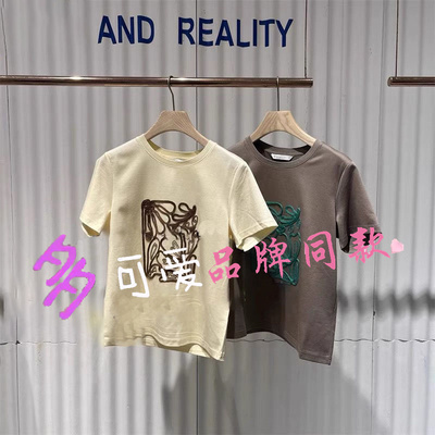 商场同款女装播2025春季新款新款圆领短袖T恤BDR1YD0129 画中花开