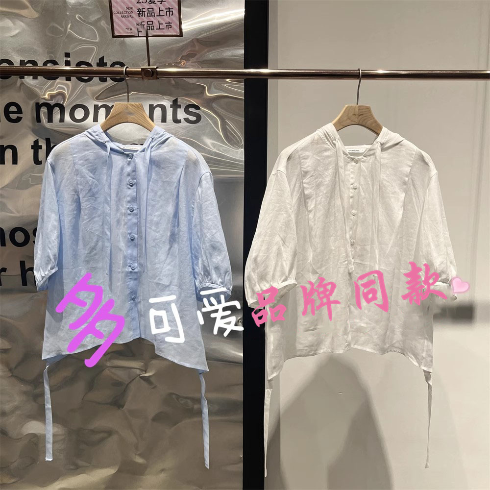 女装播2025夏季新款苎麻轻薄罩衫短外套BDS7WD2907雎鸠与芦苇荡