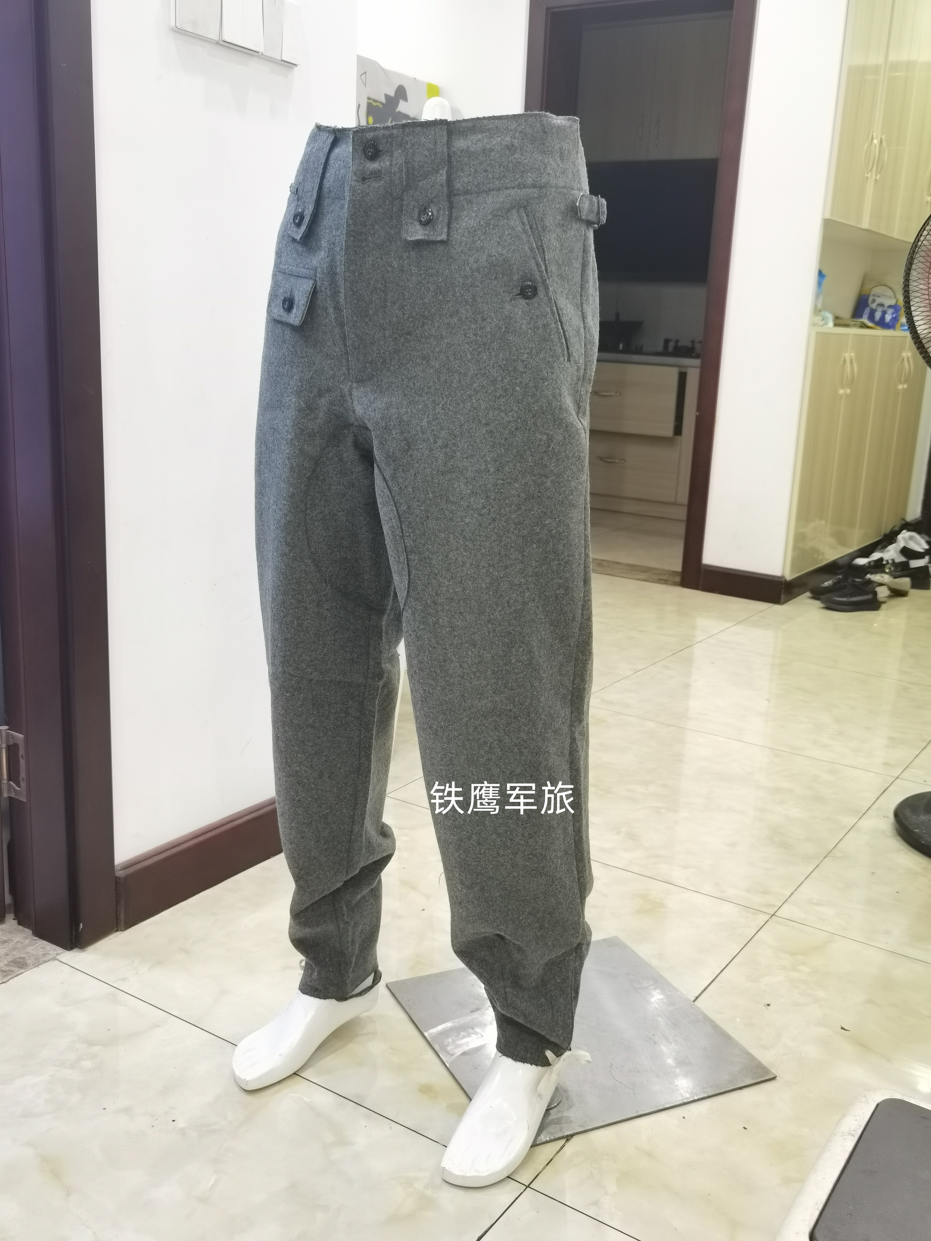 德M43原野灰毛呢作战裤/德国工装裤制服裤【灰色】