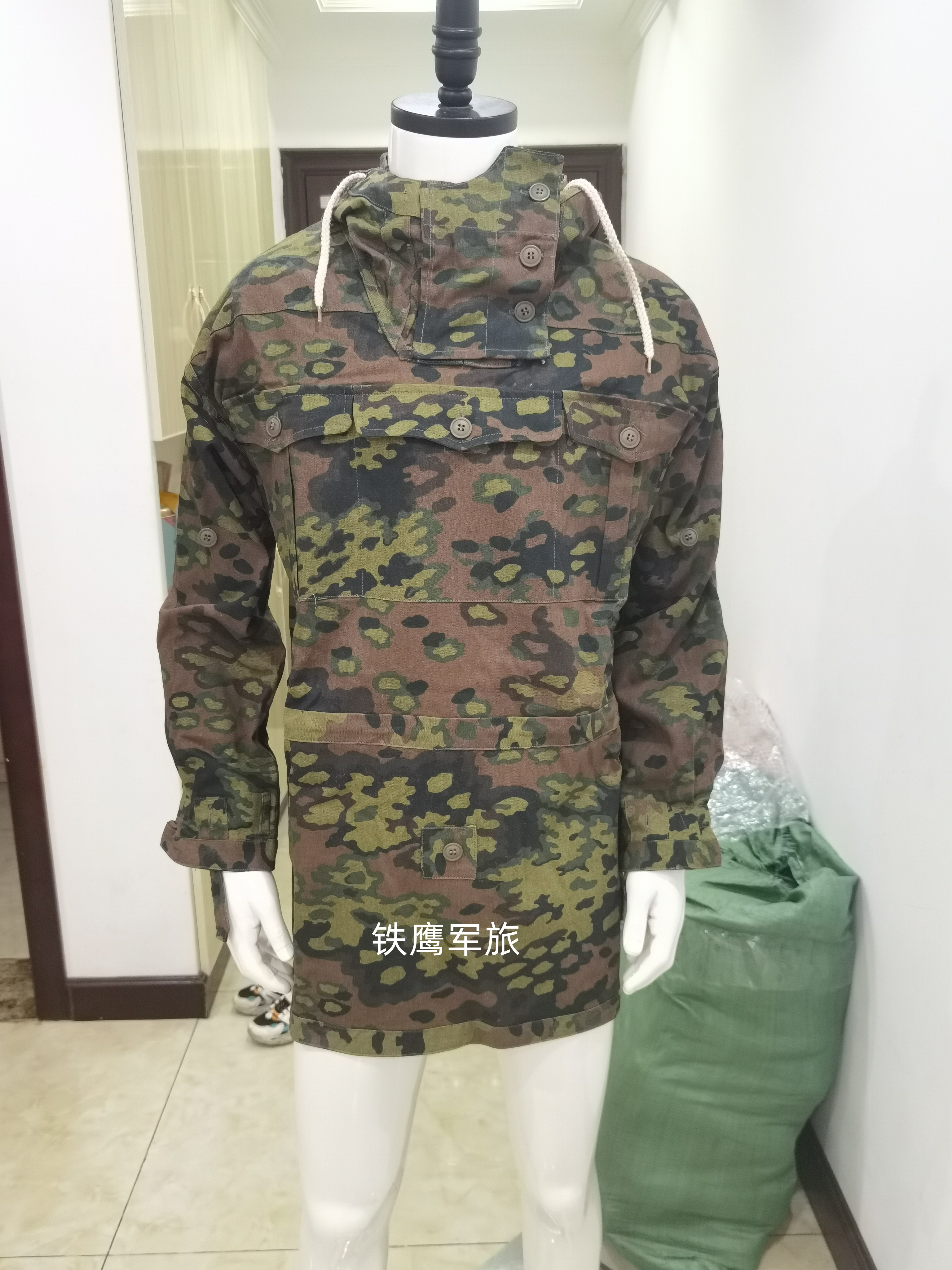 德国山地兵橡树叶迷彩双面滑雪风衣/山地师滑雪伪装作战迷彩罩衫