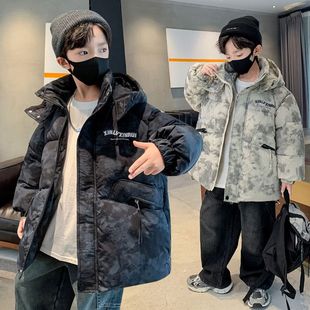 男童冬装棉衣外套男孩儿童洋气加厚中长款中大童羽绒棉服冬季时髦
