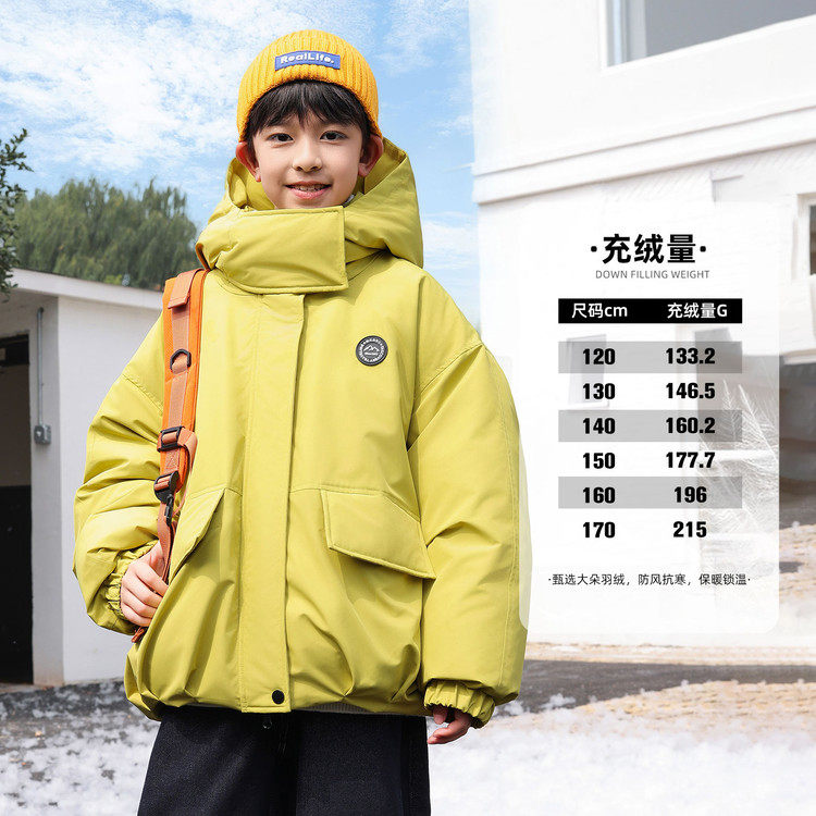 男童羽绒服冬季大童三防加厚面包服2025新款儿童工装外套高充绒90,童装/婴儿装/亲子装,羽绒服,淘宝优惠券,粉丝福利购,淘宝优惠卷