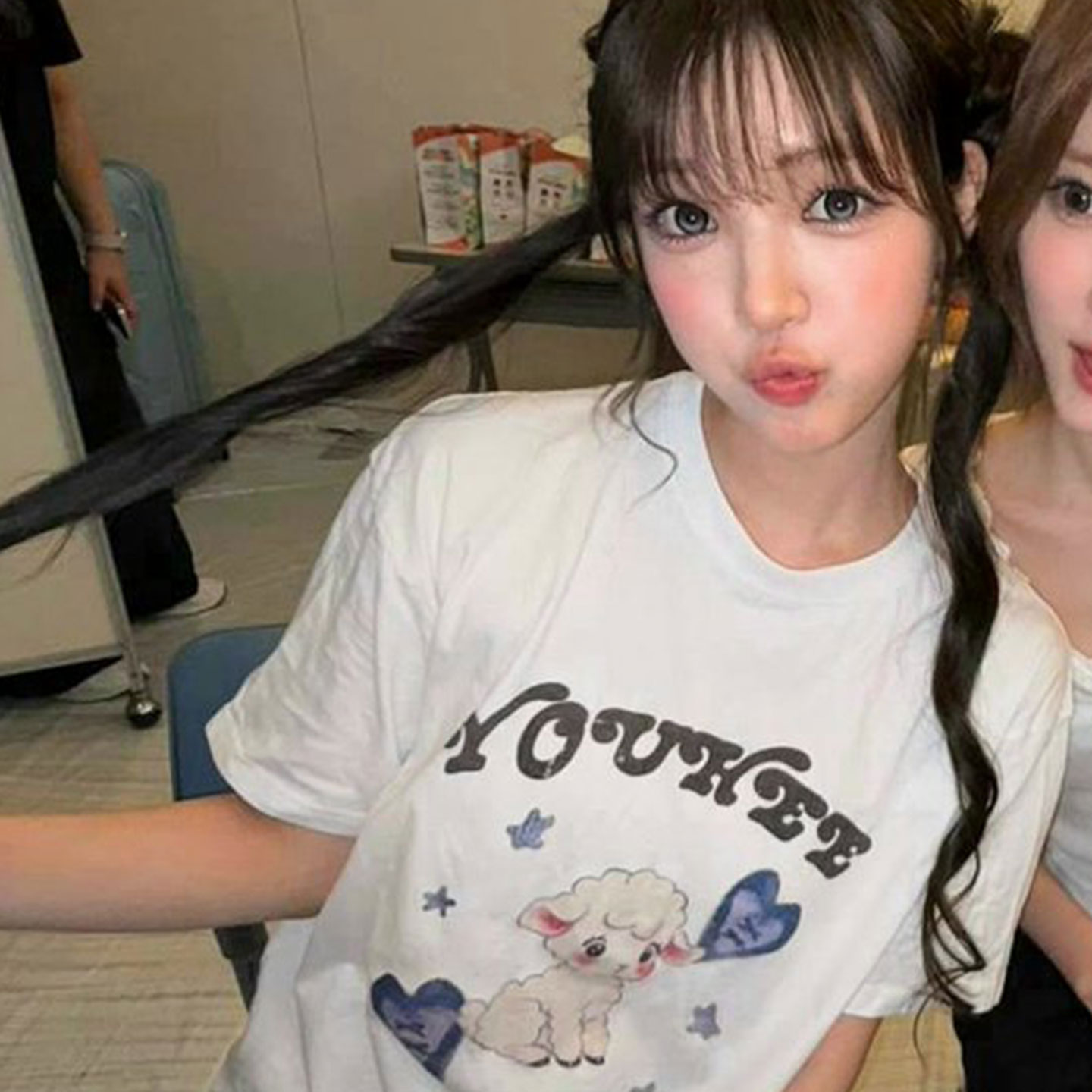 HEARTS2HEARTS柳河览YUHA穿搭衣服同款短袖T恤宽松纯棉印花上衣服图片