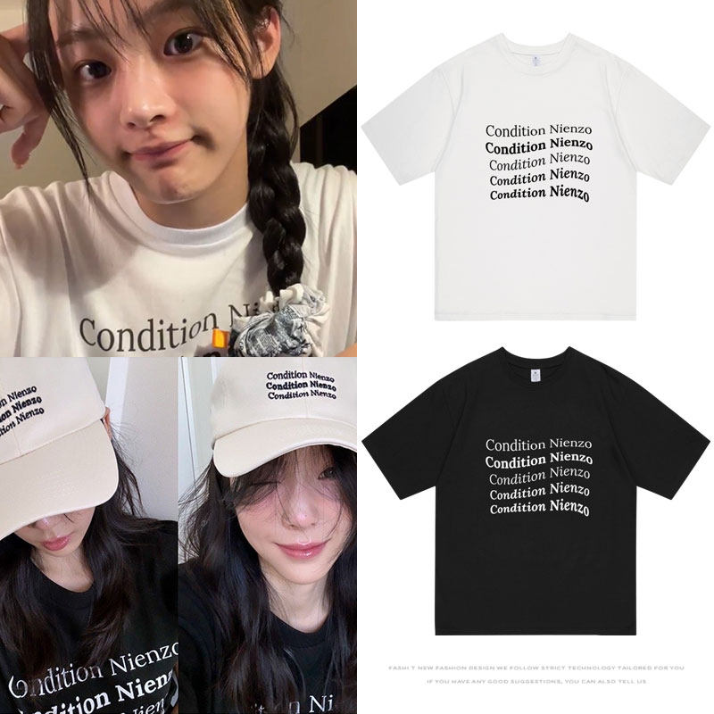newjeans金玟池泰妍同款短袖T恤图片