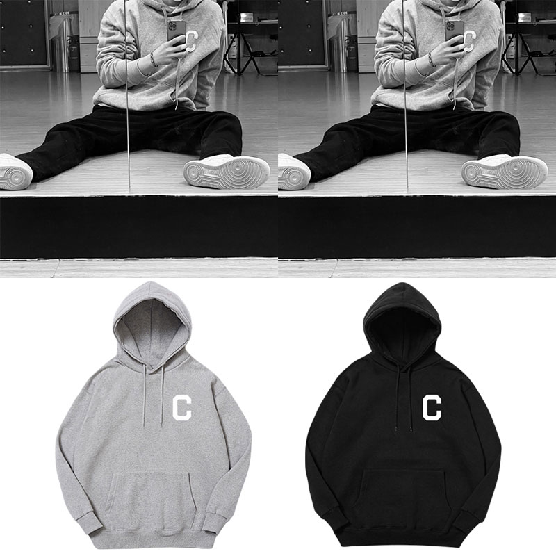 BI金韩彬WATERFALL ins衣服同款卫衣印花套头连帽衫加绒薄秋冬装