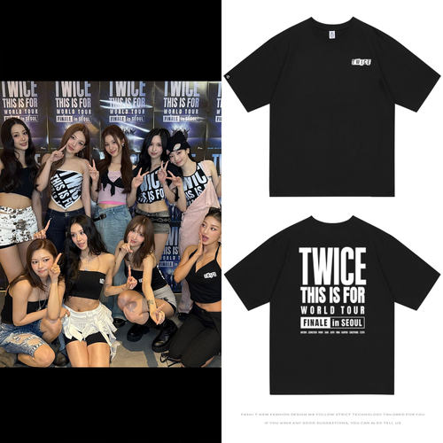 TWICE六巡首尔安可演唱会周边自制衣服同款短袖T体恤宽松纯棉印花