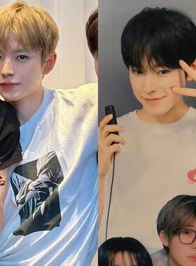 NCT WISH得能勇志yushi穿搭衣服同款短袖T恤纯棉印花打底衫上衣夏