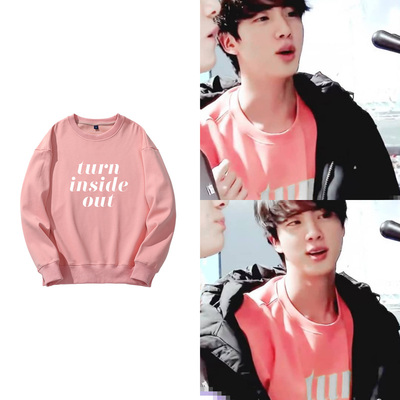 防弹少年团圆领套头卫衣街拍同款