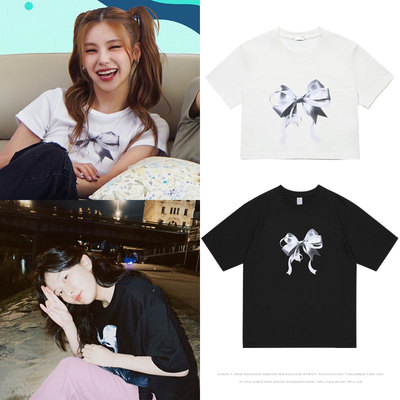 redvelvet姜涩琪ITZY黄礼志同款短袖T体恤宽松印花夏季休闲上衣服