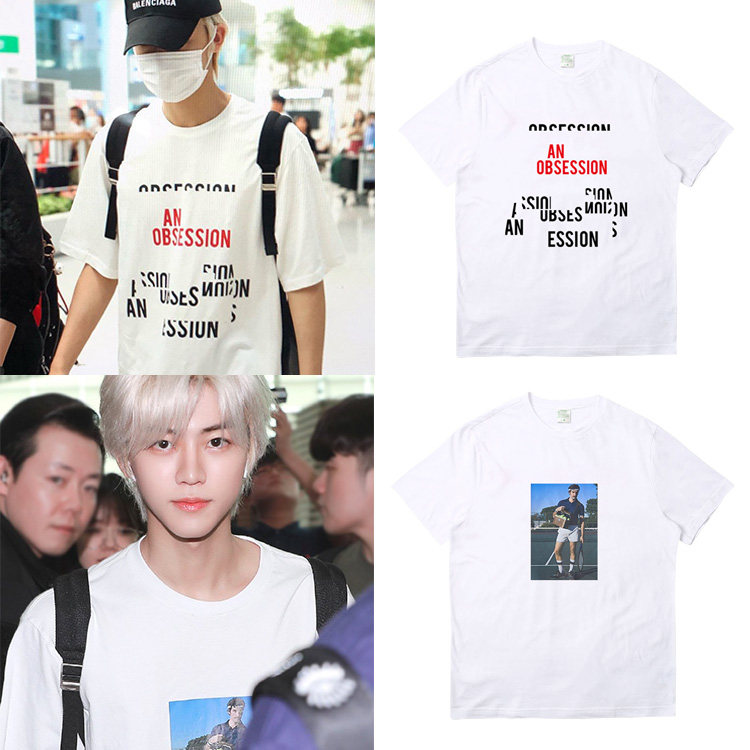 NCT DREAM罗渽民街拍衣服同款短袖T恤男女印花上衣打底衫