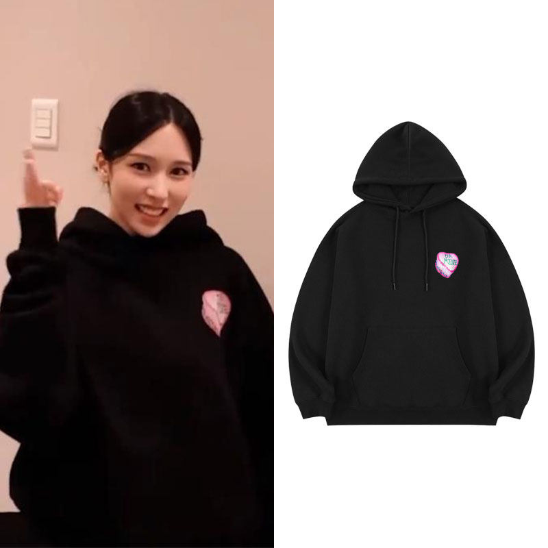 twice名井南同款卫衣宽松套头印花加绒薄款春秋冬男女上衣服外套