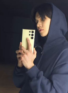 TXT崔然竣YEONJUN穿搭同款卫衣服纯色基础课宽松拉链开衫外套秋冬