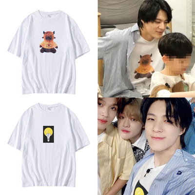 NCT DREAM李帝努同款T恤宽松落肩短袖四季纯棉印花男女上衣打底衫