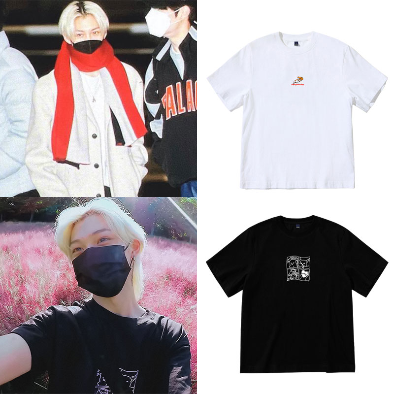 straykids菲利克斯李龙馥同款短袖T恤宽松男女装打歌衣服纯棉夏季