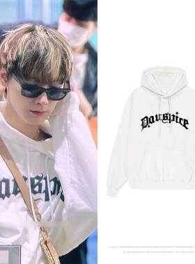 WayV威神V李永钦TEN街拍同款卫衣宽松印花套头连帽衫秋冬季上衣服