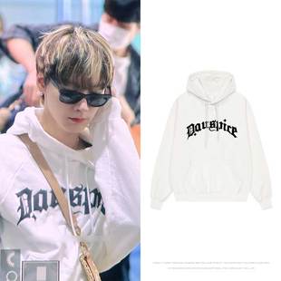 WayV威神V李永钦TEN街拍同款卫衣宽松印花套头连帽衫秋冬季上衣服