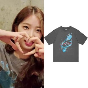 LESSERAFIM中村一叶ins同款衣服宽松纯棉印花百搭短袖T体恤打底衫