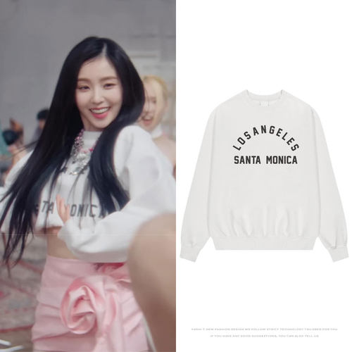 RedVelvet裴珠泫同款卫衣街拍印花薄款加绒圆领上衣服秋冬男女装