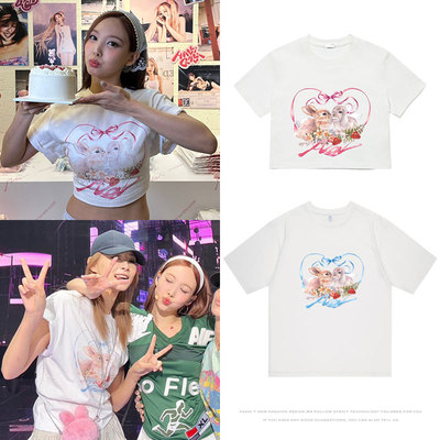 TWICE林娜琏NAYEON专辑NA周边周子瑜同款短袖T体恤上衣打歌服夏季
