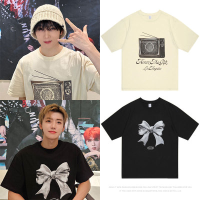 nctdream罗渽民朴志晟同款衣服印花短袖T恤夏宽松落肩纯棉打底衫