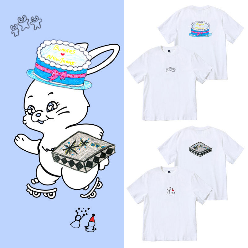 NEWJEANS生日周边同款短袖T体恤图片