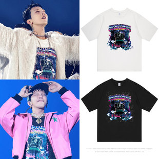 2025权志龙Ubermensch演唱会首尔站周边同款短袖T恤纯棉印花衣服