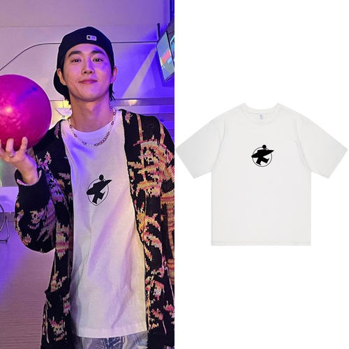exoEXIST周边suho金俊勉同款衣服宽松落肩中袖纯棉短袖t恤夏