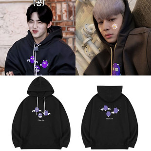 seventeen崔胜澈IKON宋尹亨同款 秋冬男女 卫衣服加绒薄套头连帽衫
