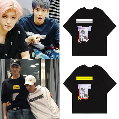 NCT127徐英浩金道英同款短袖t恤宽松印花男女打歌服