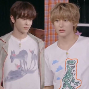 RIIZE周边李灿荣郑成灿同款衣服短袖T恤宽松纯棉印花落肩袖打底衫