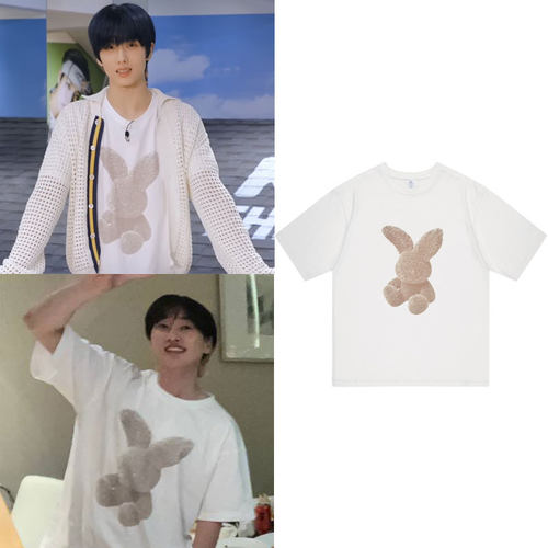 superjunior李赫宰银赫nct dream朴志晟同款衣服宽松印花短袖T恤